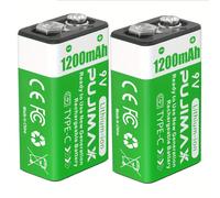 TEMU 2/4/8piezas 9v Baterías de Litio, de Carga Rápida T-C para Multímetro, Micrófono, Walkie-talkie, Detector de Metales