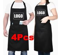 TEMU 2/4 Delantales Grandes Personalizables con Firma - de Poliéster Duradera, Cuello y Cintura Ajustable, Perfectos para Chefs Caseros y a la Repostería, Delantal de Cocina