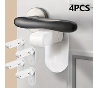 TEMU 2/4 piezas Cerradura para manija de puerta, Cerradura de seguridad multifuncional: a de , No requiere perforación - Instalación adhesiva, de cerradura para manija de puerta