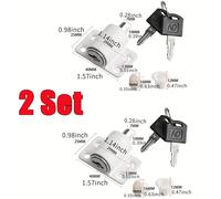 TEMU 2/4 Piezas Cerradura para Puertas y Ventanas Corredizas con Llave - Seguridad Antirrobo, Pestillo Ajustable para Rieles de 10-25 mm, /, Instalación Sin Taladro