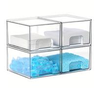 TEMU 2/4 piezas de cajas de almacenamiento transparentes y plegables para papel de secadora, contenedores de bolas de , organización y almacenamiento de habitaciones de