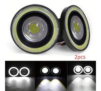TEMU 2/4pcs Luz LED COB Universal para coche de 3.5 pulgadas 12V Azul Verde Ojos de Ángel para instalación DIY, Kit de modificación de ojos, para motocicletas/pickups, regalo de Acción de Gracias