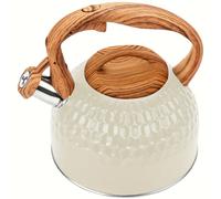 TEMU 2.5L/84.5oz Tetera de Acero Inoxidable con Mecánico y Mango Antideslizante. Tetera de Silbato con Botón de y Cierre de Un . Tetera Duradera de Acero Inoxidable para Preparar Café, Té y Leche