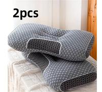 TEMU 2 Almohadas Cervicales Ergonómicas, Adecuadas para Dormir de , Espalda y Abajo, con Fundas de Poliéster Transpirables