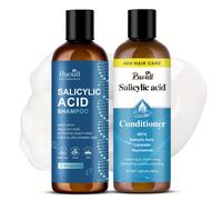 TEMU 2 botellas de champú y acondicionador con ácido salicílico de 200 ml + 200 ml, que limpian el cabello, lo y lo refrescan, conteniendo ácido salicílico, colágeno y otros ingredientes.