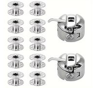 TEMU 2 Cajas de con 10 Metálicas para Máquina de Coser, Compatibles con Singer, Brother, y Máquinas de Coser Domésticas, Accesorios de Costura