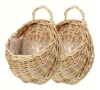 TEMU 2 cestas colgantes tejidas, macetas decorativas de pared con , soporte para plantas a para cestas de flores de fiestas de , baño, cocina, dormitorio