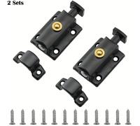 TEMU 2 Cierres De Puerta, Cerradura Deslizante De Acero Inoxidable Con Automático, Perno De Barril Deslizante Negro Con Tornillos, Cierre De Seguridad Para Ventana Y Puerta