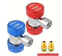 TEMU 2 Conectores rápidos ajustables R134A, adaptadores de y presión para sistemas de aire acondicionado y refrigeración, herramientas de reparación de automóviles