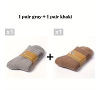 TEMU 2 de calcetines gruesos de otoño e invierno, calcetines unisex de color liso, casuales, cálidos y pantorrilla, regalo de Navidad, esenciales para uso en casa y al