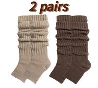 TEMU 2 de Cubrezapatos para Mujer - Calentadores Térmicos de Invierno, Beige a Marrón, Diseño Elegante para Botas/Zapatillas, Accesorios Sofisticados para Otoño e Invierno