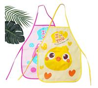 TEMU 2 delantales con adecuados para comidas, y manualidades - Delantal de polietileno con , ideal para comidas y actividades artesanales