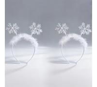 TEMU 2 diademas navideñas de copo de nieve y astas, de y , sombrero de astas
