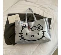 TEMU 2 Estilos Bolso Tote Hello Kitty - Plateado y Dorado, Bolso Grande de (61x37cm), para Libros, iPad y Maquillaje, Moda Sanrio para Mujeres
