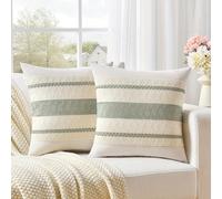 TEMU 2 fundas de cojín decorativos para columna lumbar en verde , suaves y cómodas - ideales para sillón, sofá o dormitorio; adición a la decocoración del hogar