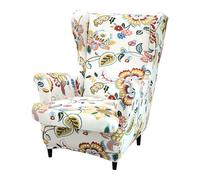 TEMU 2 fundas elásticas para sillón con respaldo de ala, protector de muebles para , 2 unidades/juego, color leche