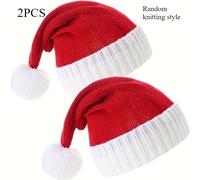TEMU 2 Gorros de Papá Noel Navideños, Disfraz Festivo para Otoño e Invierno, Regalo para Ocasiones Festivas, Año y Navidad, Gorro Festivo de Navidad, Gorro Navideño