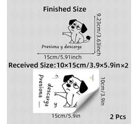 TEMU 2 Hojas de Calcomanía para Inodoro, Decoración Removible para Baño, Diseño Divertido de Perro con Texto en Español, Fácil Aplicación para Decorar Superficies en el Hogar