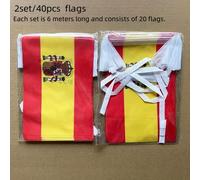 TEMU 2 juegos/40 piezas de banderines de española 14.0cm x 21.01cm, banderín de española para aula escolar, decoraciones , fiestas, deportivos, decoración de vacaciones