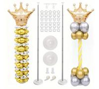 TEMU 2 Juegos de Soporte para Columnas de Globos - Altura Ajustable con Base Resistente, Decoración en Dorado y para Fiestas de , , en Interiores y Exteriores, Regalos para Navidad y Año