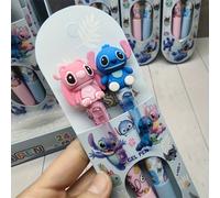 TEMU 2 lápices de gel Stitch Side-Press - Diseño con cabezas intercambiables, de escritura para y el trabajo, estuche de estación de papel