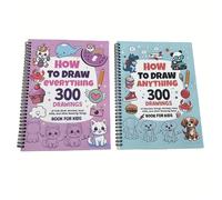 TEMU 2 Libros para Amantes del Dibujo - 300 Cosas para Dibujar, Guía para Crear Retratos Artísticos, Paisajes y Más - Perfectos para Principiantes y Artistas, Libros para Principiantes