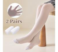 TEMU 2 medias de baile blancas para niñas - Delgadas, elásticas y resistentes a los mosquitos para práctica, y uso casual