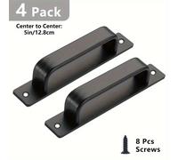 TEMU 2-Pack/4-Pack Manijas para puertas de negras, tiradores para gabinetes en negro mate, correderas para cajones de armario de aluminio , herrajes para gabinetes de cocina