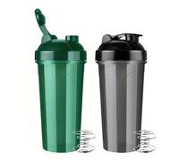 TEMU 2 Pack Botella Shaker 700ml con Mezcladora para Batidos, Fitness y Proteínas, Ancha para Fácil Vertido, Marcas de Onzas en Relieve, Ergonómica y para Lavavajillas