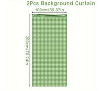 TEMU 2-Pack Cortina de Seda , Pequeño Cuadrado Verde Plástico , Decoración de Fiesta Versátil para , Duchas, Despedidas de Soltera, y Celebraciones Generales, Decoración de Pared de Zona de Fotos