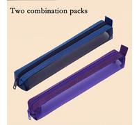 TEMU 2-Pack Estuche Minimalista de Malla, Bolsa Portátil para Lápices de Exámenes, Bolsa Multifuncional Cuadrada para Útiles Escolares