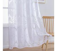 TEMU 2 Paneles Cortinas Traslúcidas Jacquard un Bolsillo para Colgar en Superior, Adecuadas para Salones, Dormitorios y Decoración del Hogar