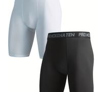 TEMU 2 Pantalones Cortos Deportivos para Hombres, Ciclismo/Natación/Deporte, Ropa Atlética de Secado Rápido y Elástico, Diseño Moderno Para Entrenamiento