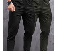 TEMU 2 pantalones largos para hombre para y otoño, nueva cintura con banda tejida elástica, pantalones casuales para el hogar, deportes , , transpirables, de secado rápido y adelgazantes
