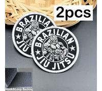 TEMU 2 parches bordados con de y temática de "BRAZILIAN JIU-SU" con cierre de gancho y bucle