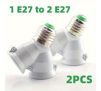 TEMU 2 piezas 1 E27 a 2 E27 divisor Adaptador de Base de Bombilla Convertidor 2E27 LED Soporte de Luz de Y