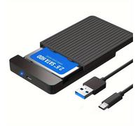TEMU 2 piezas/1 pieza 6,35 cm USB3.0 3.1 Estuche de disco duro externo Encuadernación de disco duro USB a SATA de disco duro para Hdd 2,5 SSD Adaptador de portátil (Disco duro no incluido)