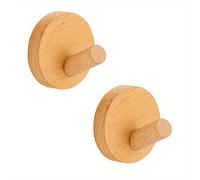 TEMU 2 piezas/1 Set Estilo Nórdico Ganchos Circulares de Madera para Ropa y Sombreros Bolsos Uso Múltiple en Dormitorios Baños Ganchos Decorativos de Almacenamiento Multiusos