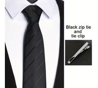 TEMU 2 piezas/8 cm/3.15 pulgadas Corbata de Cremallera Estilo para Hombres, Corbata a Rayas Multicolor Adecuada para de Negocios, , Entrevistas, Trabajo, etc., Ideal para Regalos