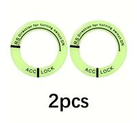 TEMU 2 piezas Anillo de decoración para de encendido para coche motocicleta | Anillo de llave de plástico, sin trenzado, universalmente aplicable, sin carga