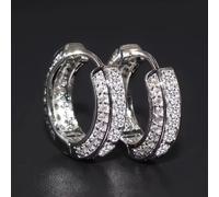 TEMU 2 Piezas Aretes de Aro Moda Zirconia Cúbica Sintética Cartílago Hipoalergénicos Lujo Redondos Joyería para Hombres