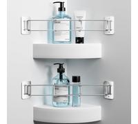 TEMU 2 piezas Barra de Esquina para RV, Estante Extensible para Bañeras y Duchas en Autocaravanas, Organizador Ajustable de 6-13 Pulgadas - Accesorios de Pared Inoxidable para Baño de RV