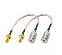 TEMU 2 Piezas Cable de Antena Portátil para Baofeng Quasheng - Adaptador para Antenas UHF de Base y Móviles - Conectores SMA Hembra a UHF SO-239 Hembra 15 cm 6 Pulgadas