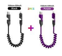 TEMU 2 piezas/Cable de universal 4 en 1 de carga de velocidad de 65W, para for Samsung S24 S23 S21, , Mi 13, OPPO, para cargar productos de la serie iPhone, la mejor opción para cargar