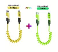 TEMU 2 piezas/Cable de universal 4 en 1 de carga de velocidad de 65W, para for Samsung S24 S23 S21, , Mi 13, OPPO, para cargar productos de la serie iPhone, la mejor opción para cargar