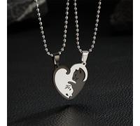 TEMU 2 Piezas Collar de Pareja para Gatos , Acero Inoxidable - Regalo de Moda Mejores para Hombres y Mujeres