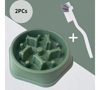 TEMU 2 piezas, Comedero para perros y gatos con cepillo de limpieza multiusos - Cuenco de rompecabezas de plástico anti-ahogo para perros de todas las