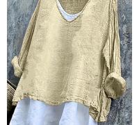 TEMU 2 Piezas Conjunto de Camisa de Lino Holgada para Mujer, Cuello en V + Top de Tirantes, Estilo Bohemio Casual, y de Gasa