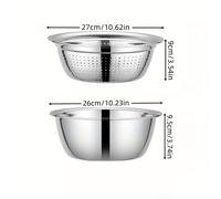 TEMU 2 piezas Conjunto de colanderas de acero inoxidable de capa - Gran capacidad, reutilizable, ideal para , recipiente colador, para mezclar, conjunto de herramientas de cocina