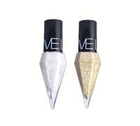 TEMU 2 piezas Conjunto de delineador de ojos de de diamante, de larga duración, impermeable, ultra fino, resaltador de de ojos crema, de color mezclado, coloreado, extra delgado, principiante